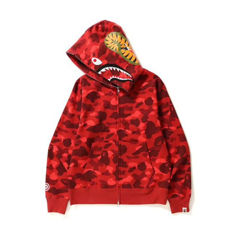 BAPE Red Camo Shark Full-Zip Hoodie | WGM Hood