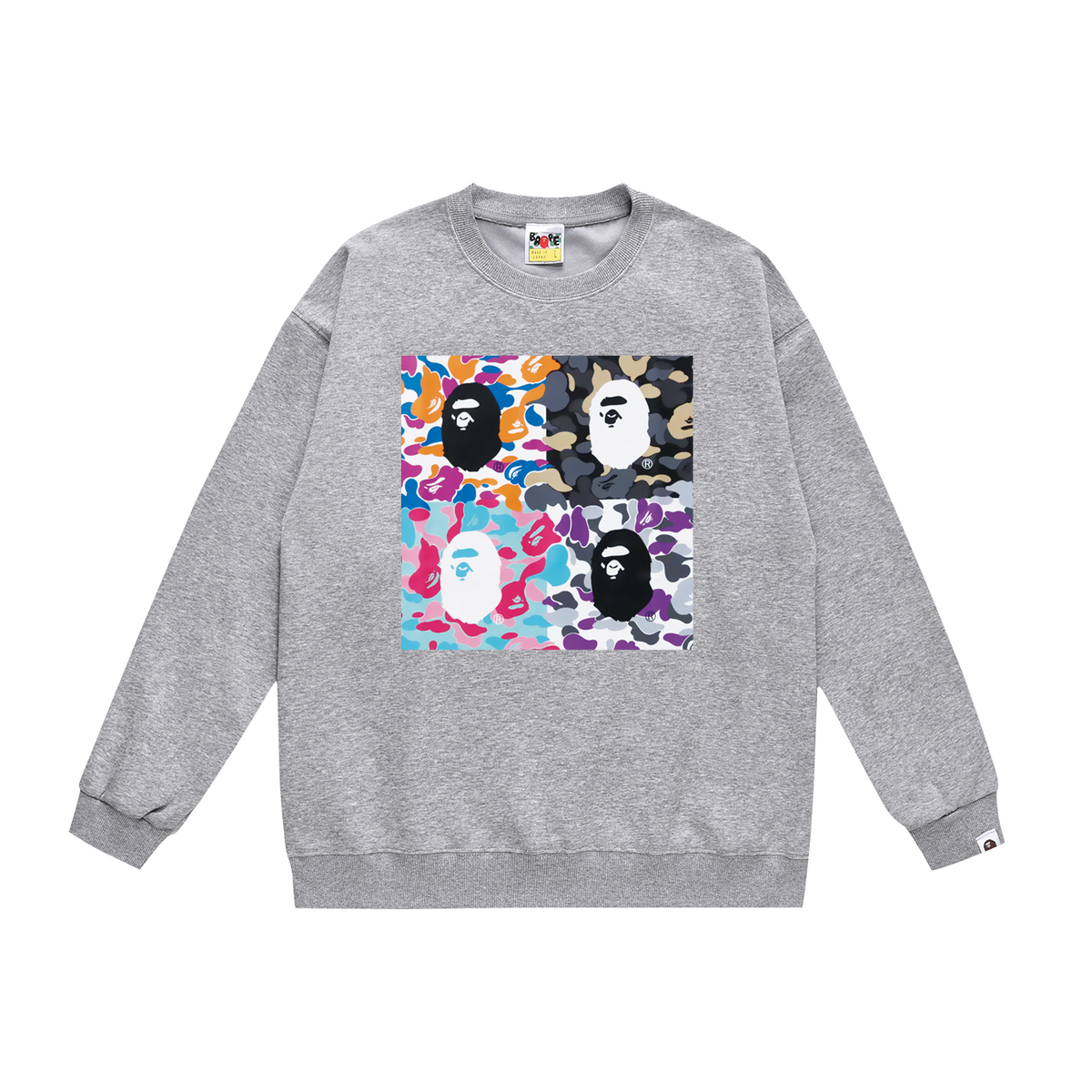 BAPE Four-Panel Camo Ape Head Crew-Neck Sweatshirt