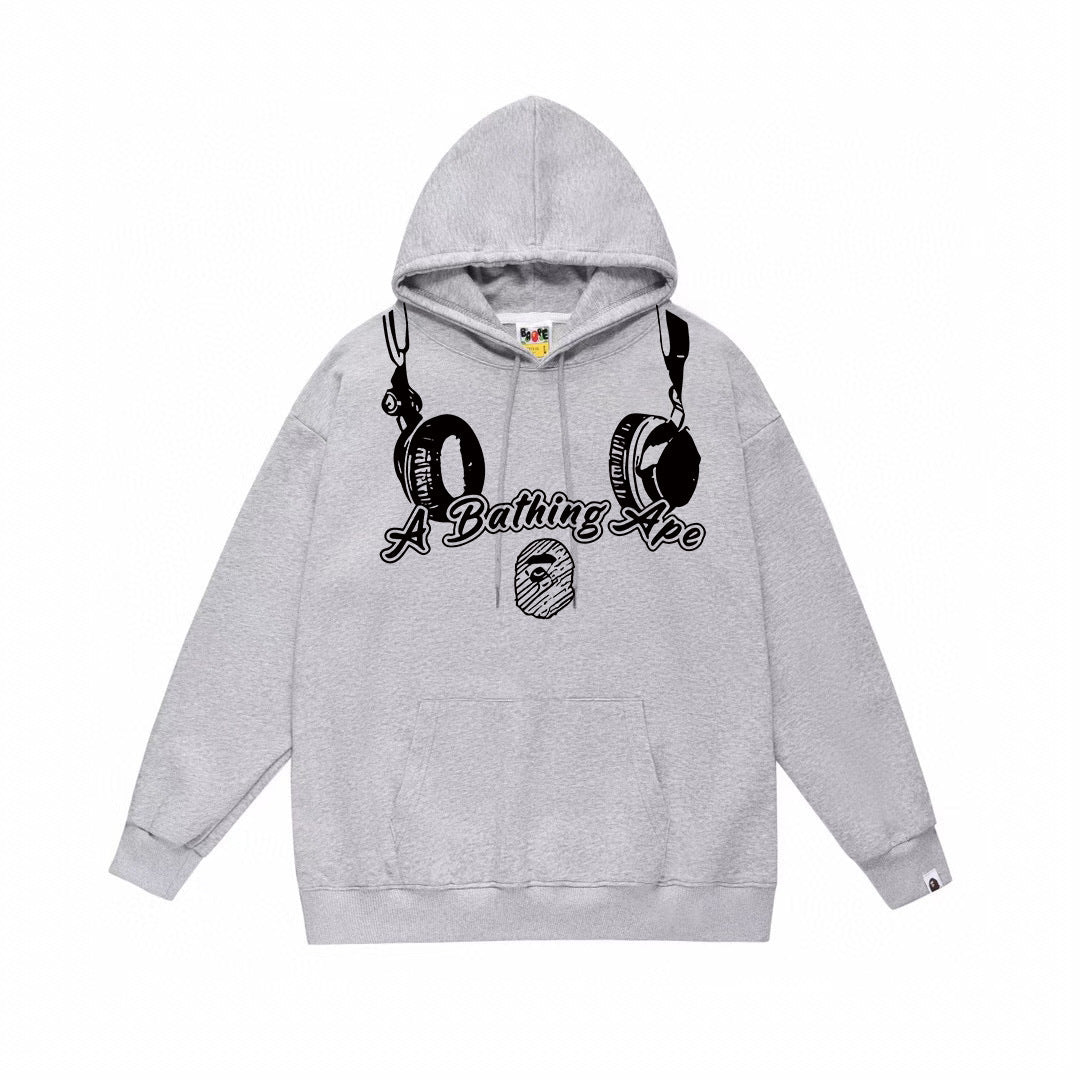 BAPE Music Headphones Graphic Pullover Hoodie
