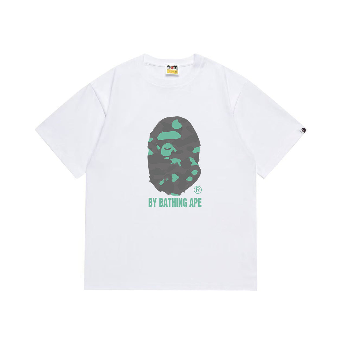 BAPE Pale Camo & Grey Mint Ape Head Graphic T-Shirt