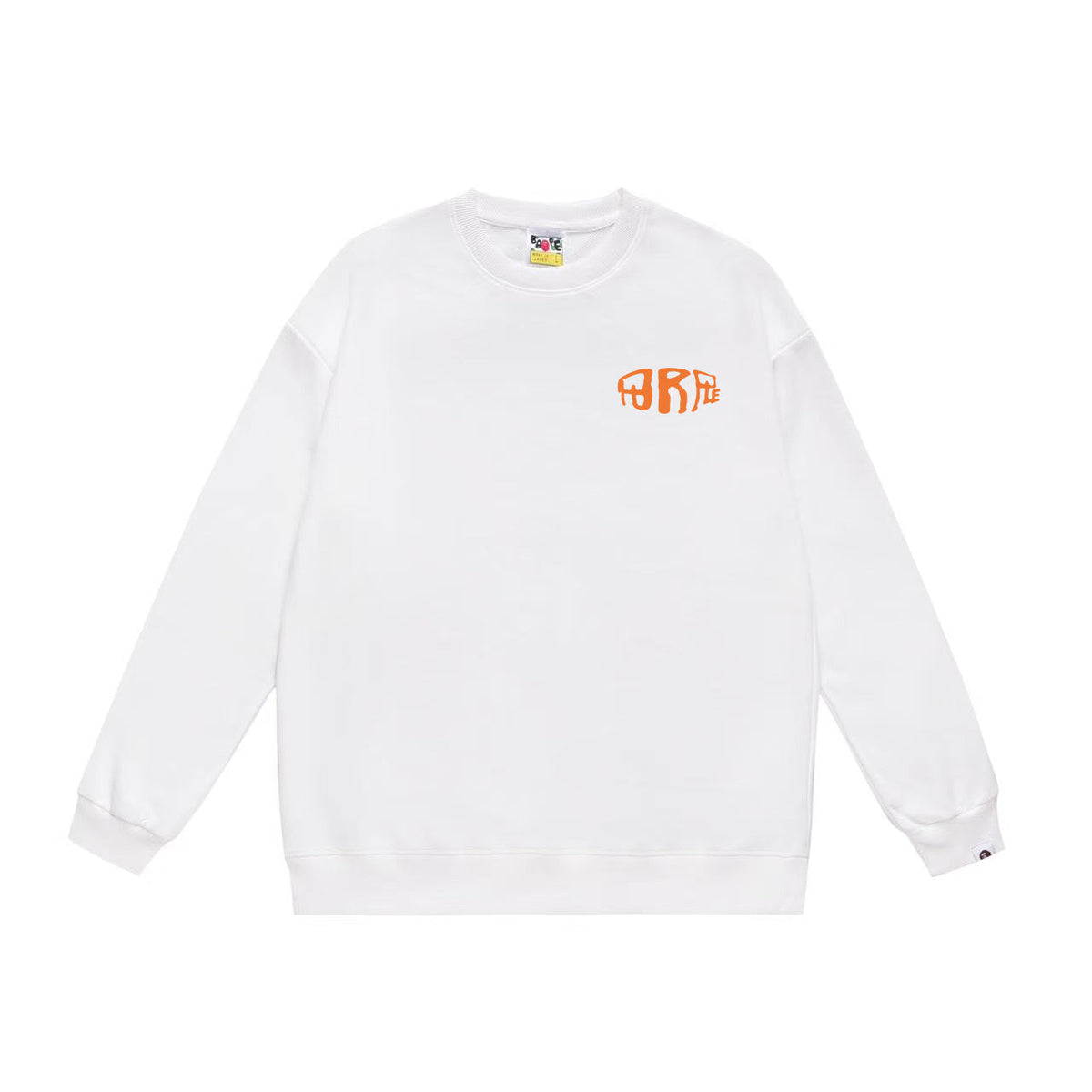 BAPE Orange Chest Logo Crew-Neck Sweatshirt