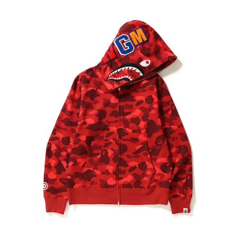 BAPE Red Camo Shark Full-Zip Hoodie | WGM Hood