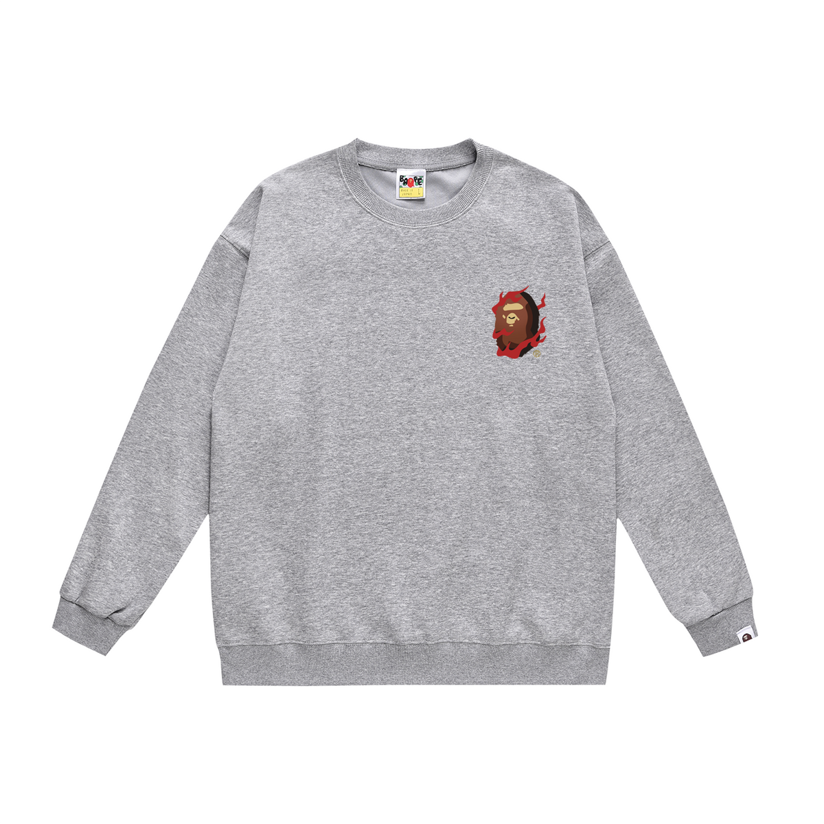 BAPE Flame Ape Head & Japan Scene Crew-Neck Sweatshirt
