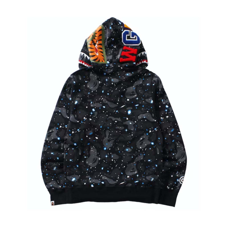 BAPE Black Galaxy Camo Shark Full-Zip Hoodie | WGM Hood