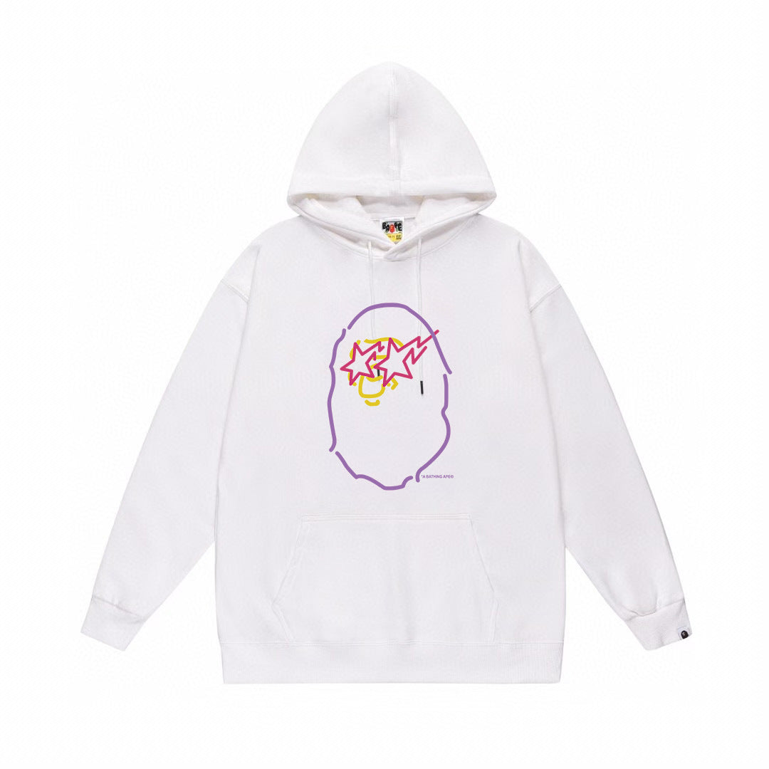 BAPE Neon-Style Star-Eye Ape Head Pullover Hoodie