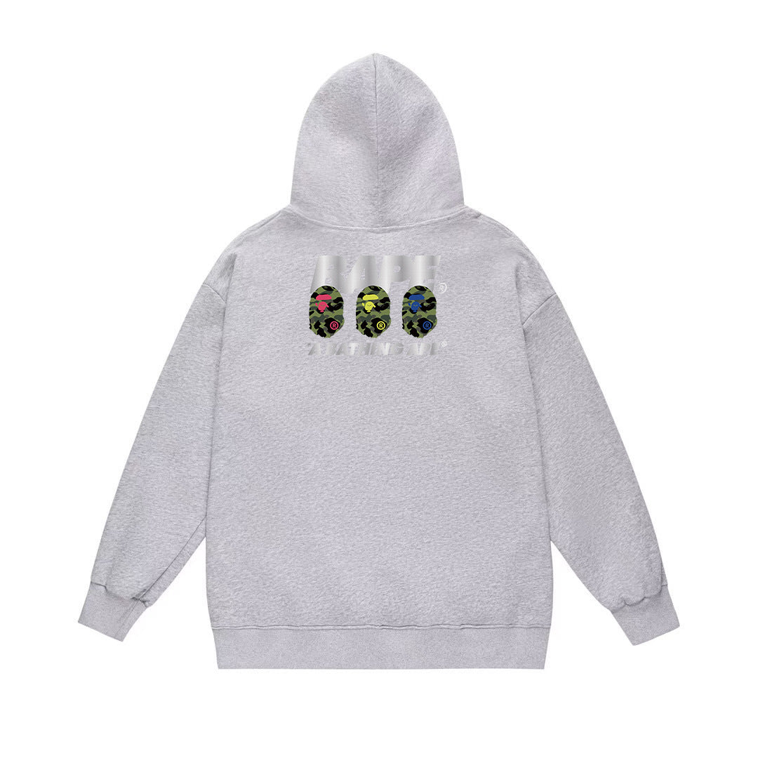 BAPE Camo Chest Logo & Triple Ape Head Pullover Hoodie