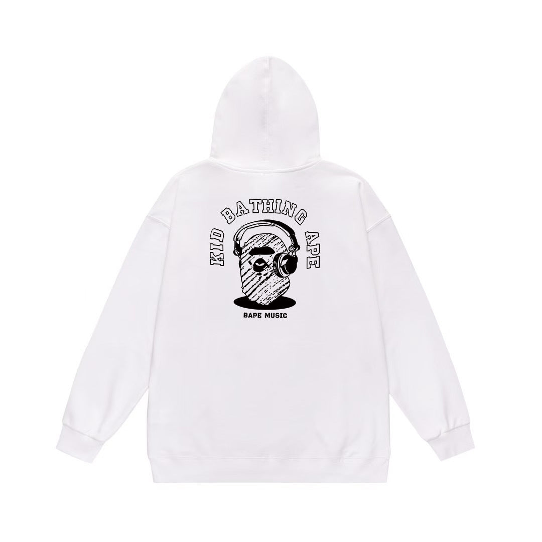 BAPE Music Headphones Graphic Pullover Hoodie