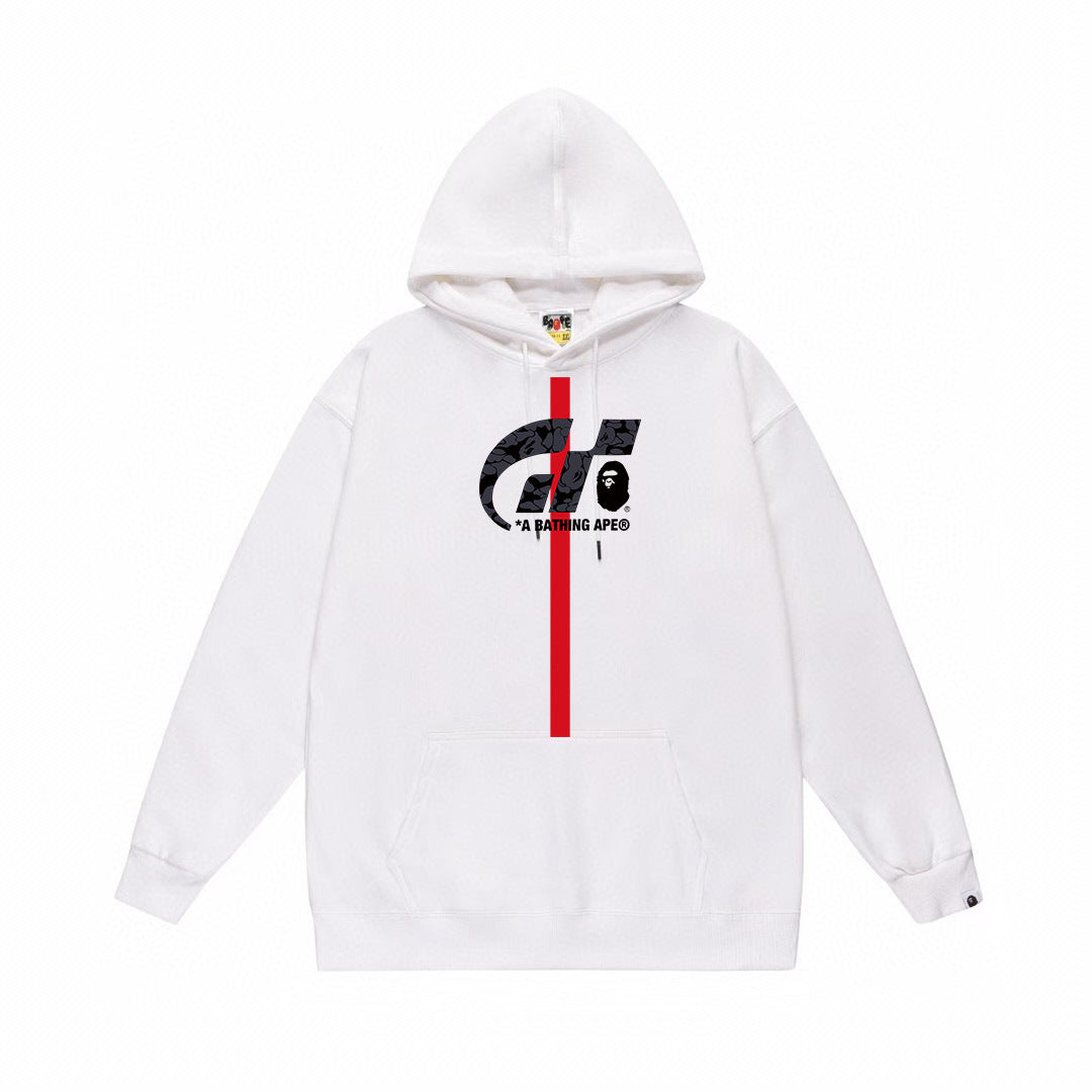 BAPE Gran Turismo Red Stripe Graphic Pullover Hoodie