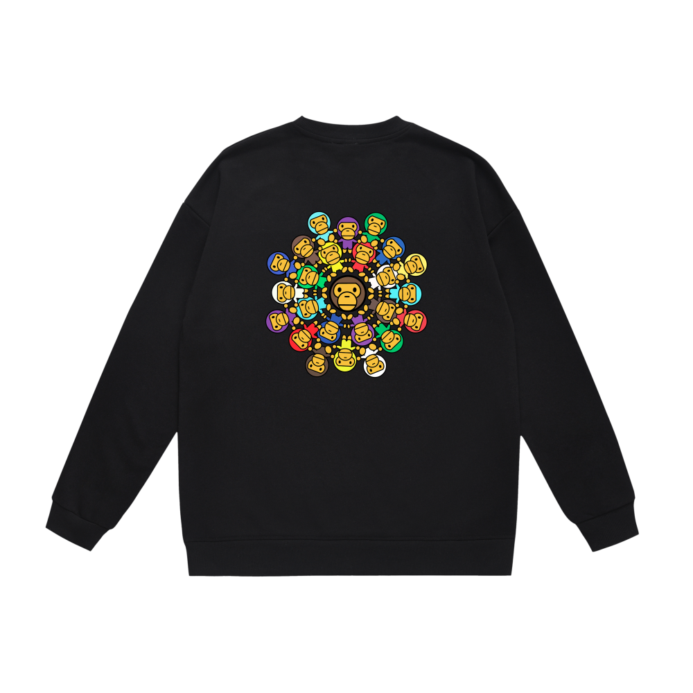BAPE Baby Milo Colorful Circle Graphic Crew-Neck Sweatshirt