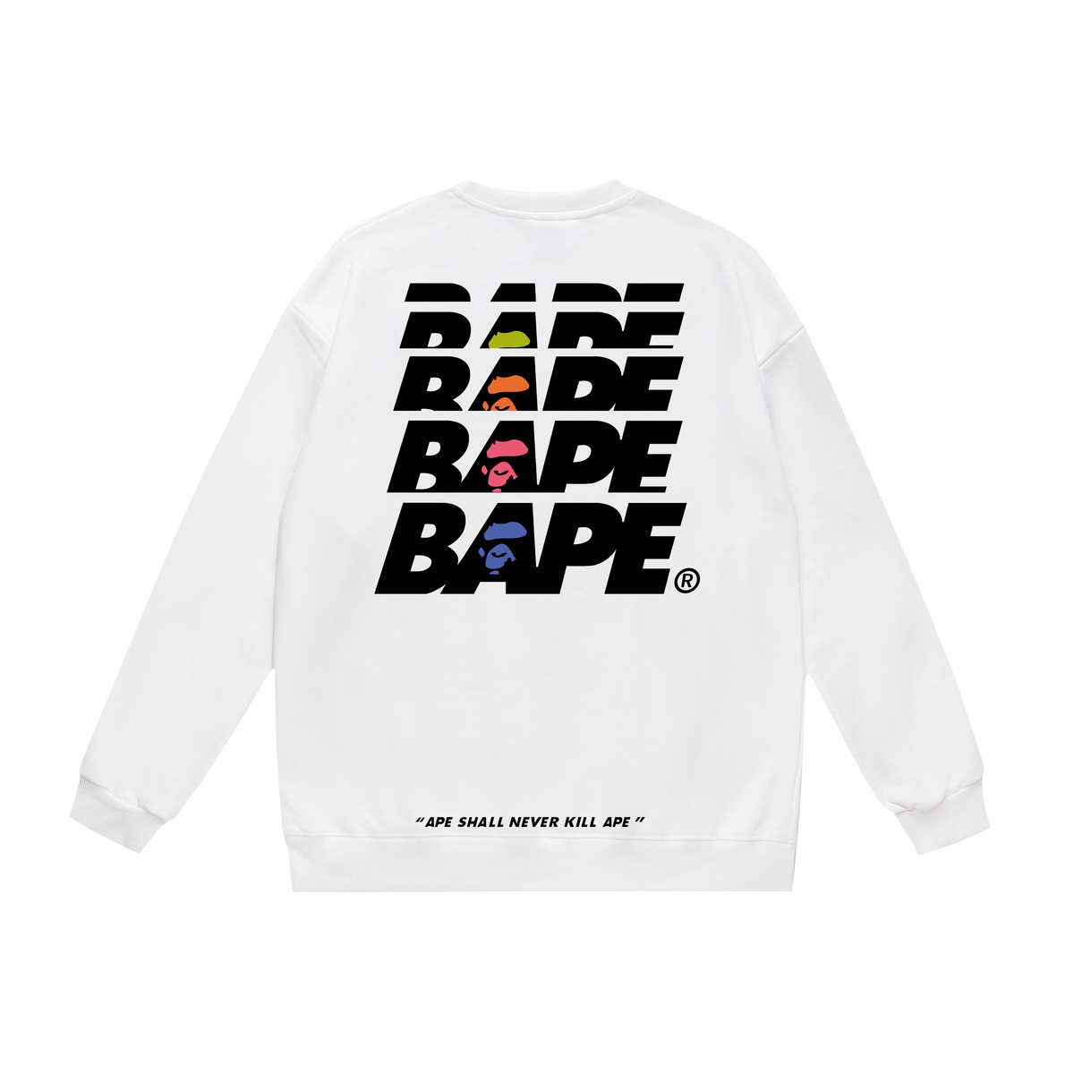 BAPE Camo Ape Head & Stacked Logo Crew-Neck Sweatshirt