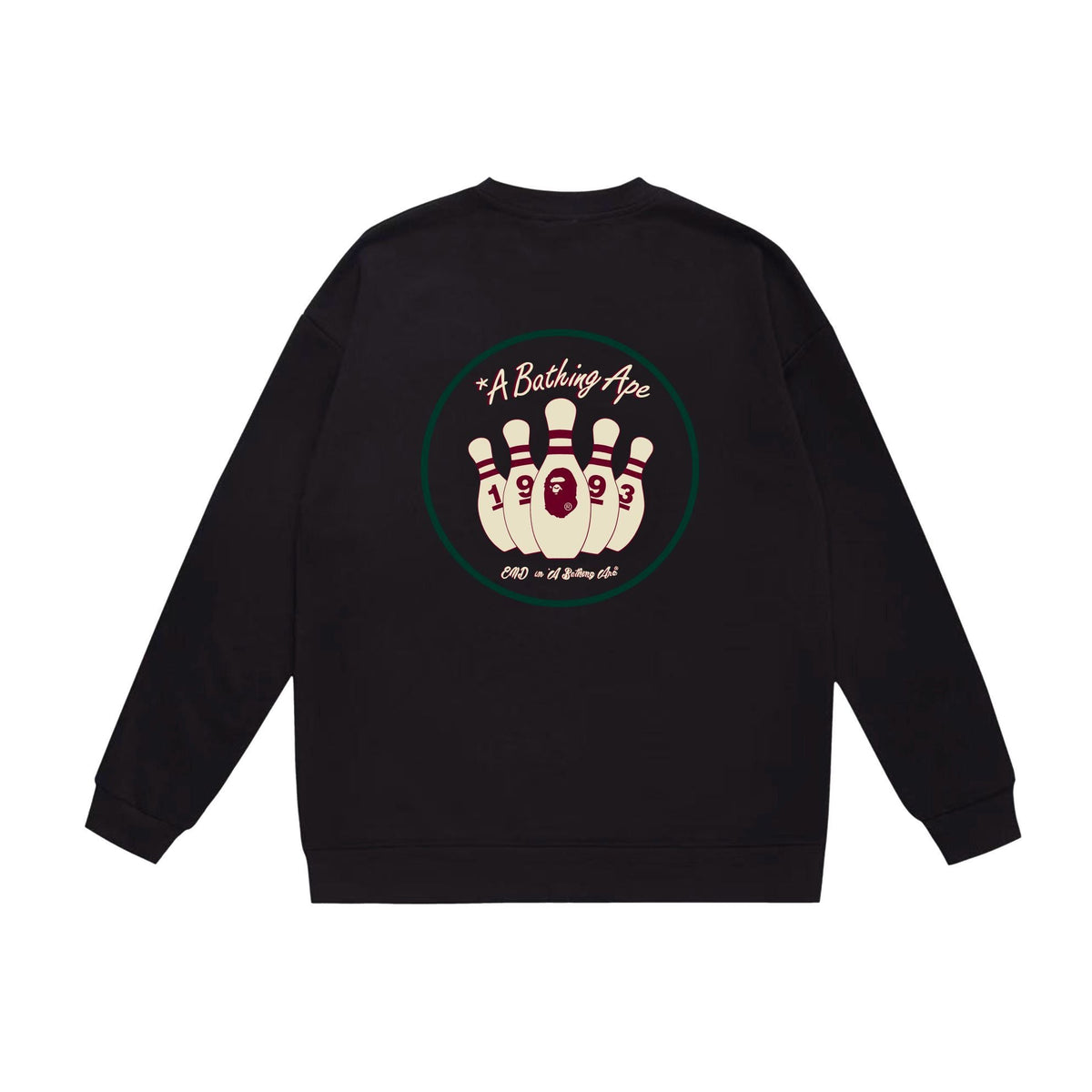BAPE '93 Script & Bowling Graphic Crew-Neck Sweatshirt