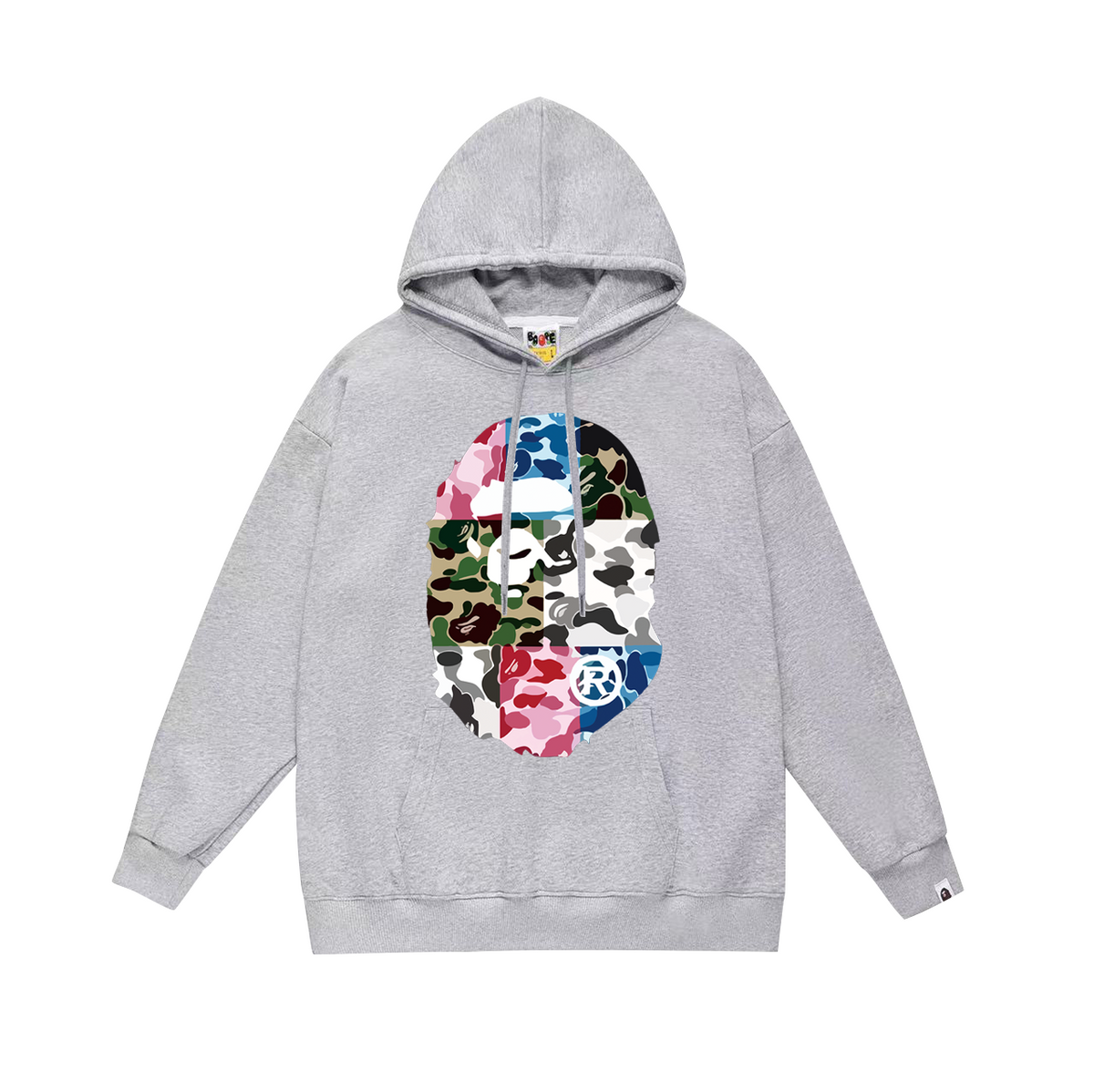 BAPE Patchwork Camo Ape Head Graphic Pullover Hoodie