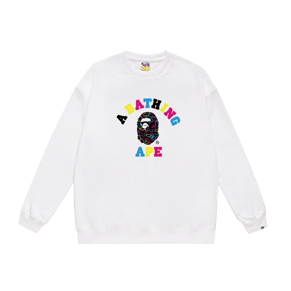 BAPE Multicolor College Logo Crew-Neck Sweatshirt