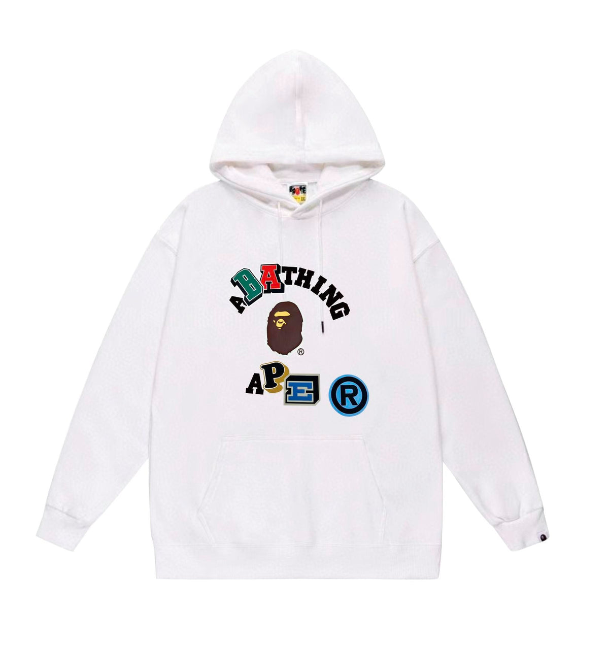 BAPE Mixed Varsity Lettering Ape Head Pullover Hoodie