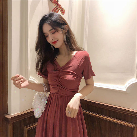 Valentine's Day Dress Spring and Summer Short Sleeve Slim Dress for Women