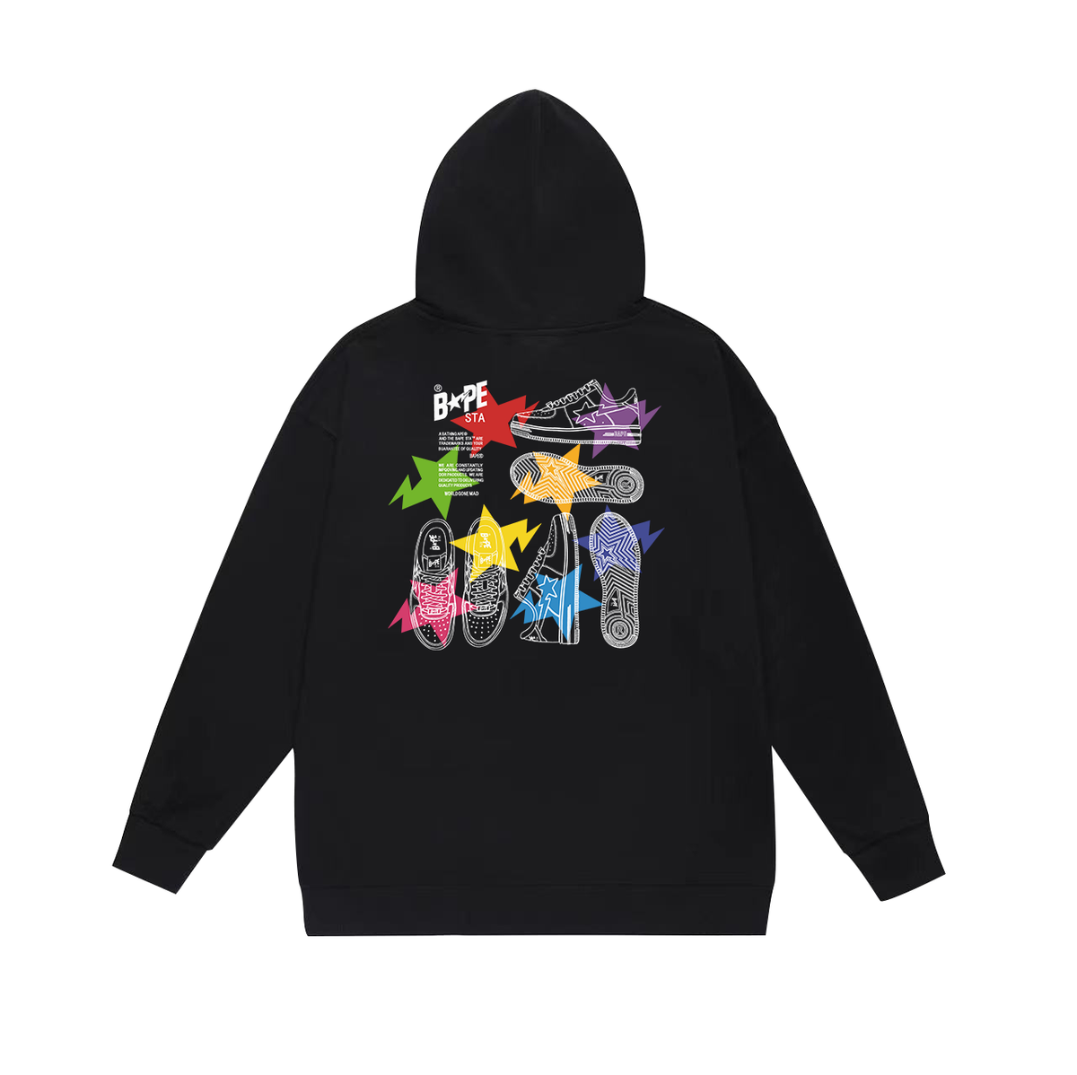 BAPE STA Sneaker Blueprint Graphic Pullover Hoodie