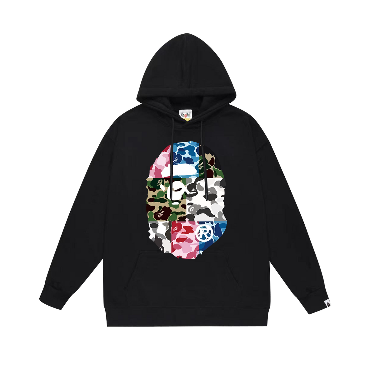 BAPE Patchwork Camo Ape Head Graphic Pullover Hoodie