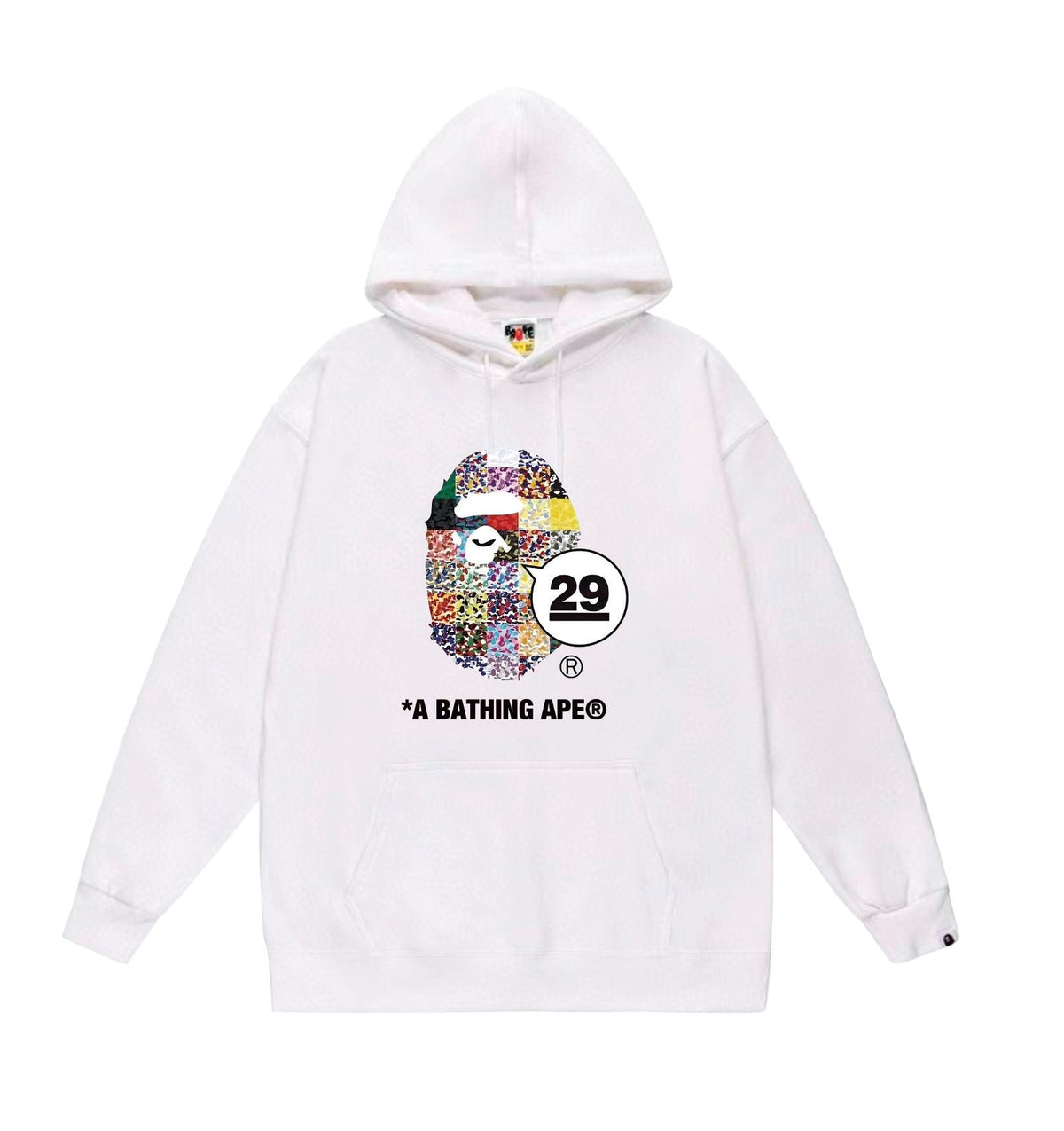 BAPE 29 Patchwork-Style Camo Ape Head Pullover Hoodie