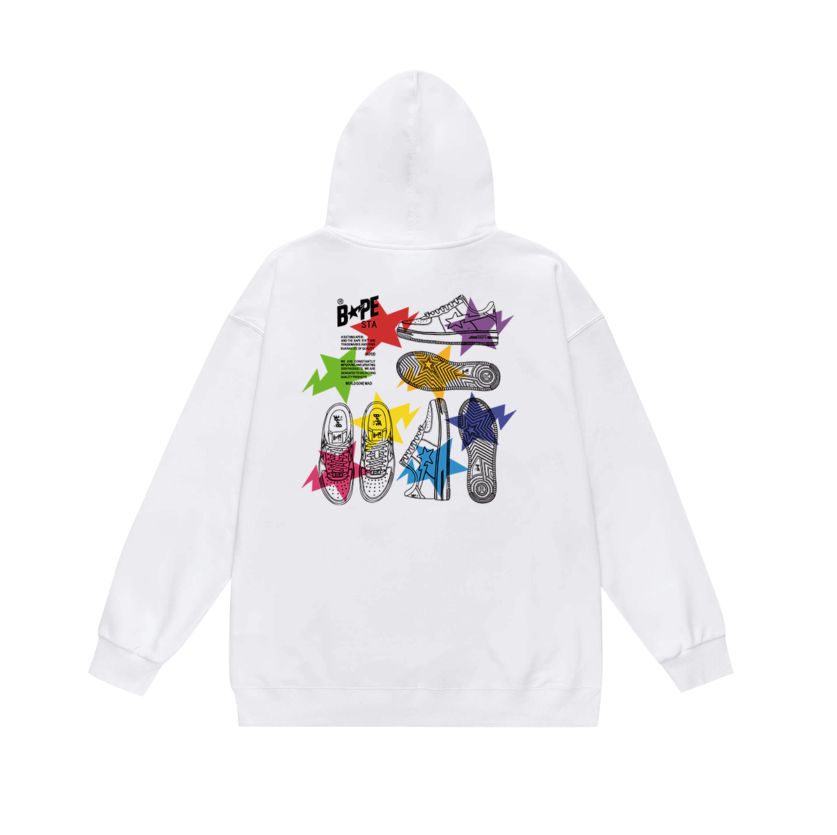 BAPE STA Sneaker Blueprint Graphic Pullover Hoodie