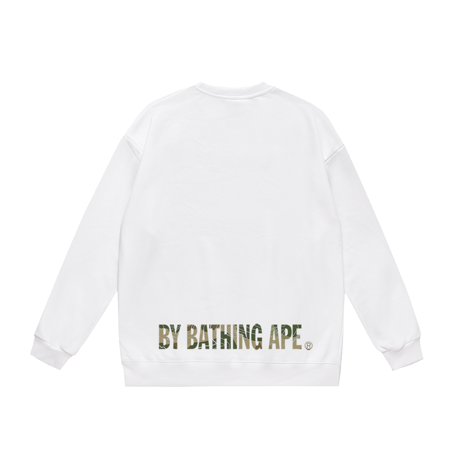 BAPE Topographic Camo Ape Face Crew-Neck Sweatshirt