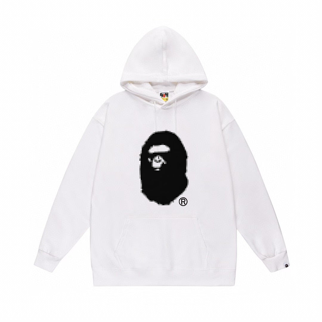 BAPE Pixel-Style Ape Head Graphic Pullover Hoodie