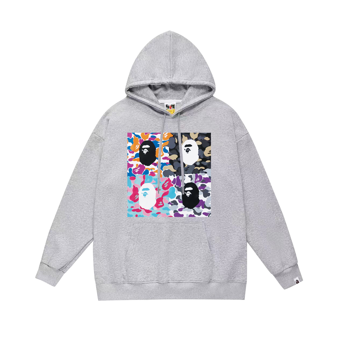 BAPE Four-Panel Camo Ape Head Graphic Pullover Hoodie
