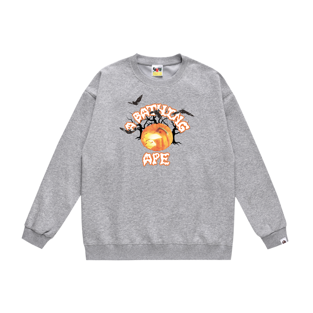 BAPE Halloween Pumpkin Graphic Crew-Neck Sweatshirt