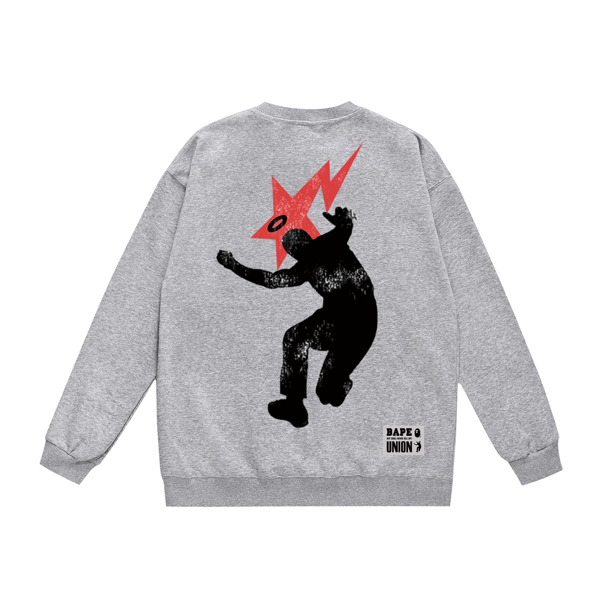 BAPE Halo Ape Head Distressed-Effect Crew-Neck Sweatshirt