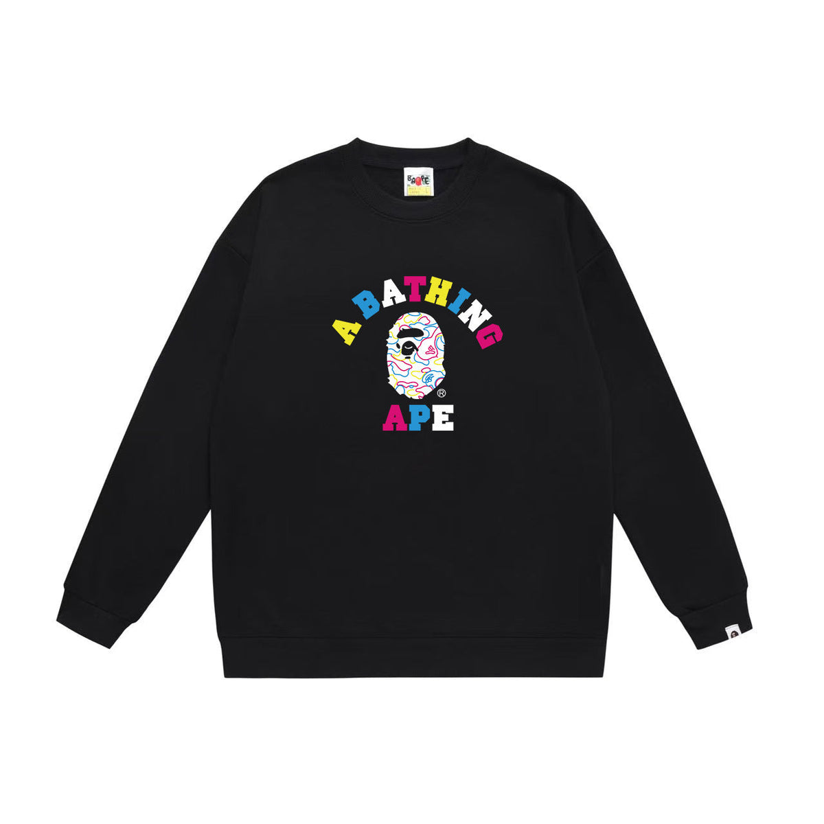 BAPE Multicolor College Logo Crew-Neck Sweatshirt