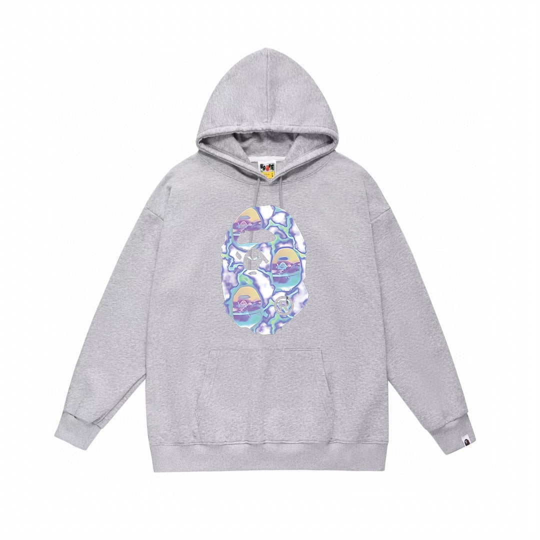 BAPE Pastel Abstract Camo Ape Head Pullover Hoodie