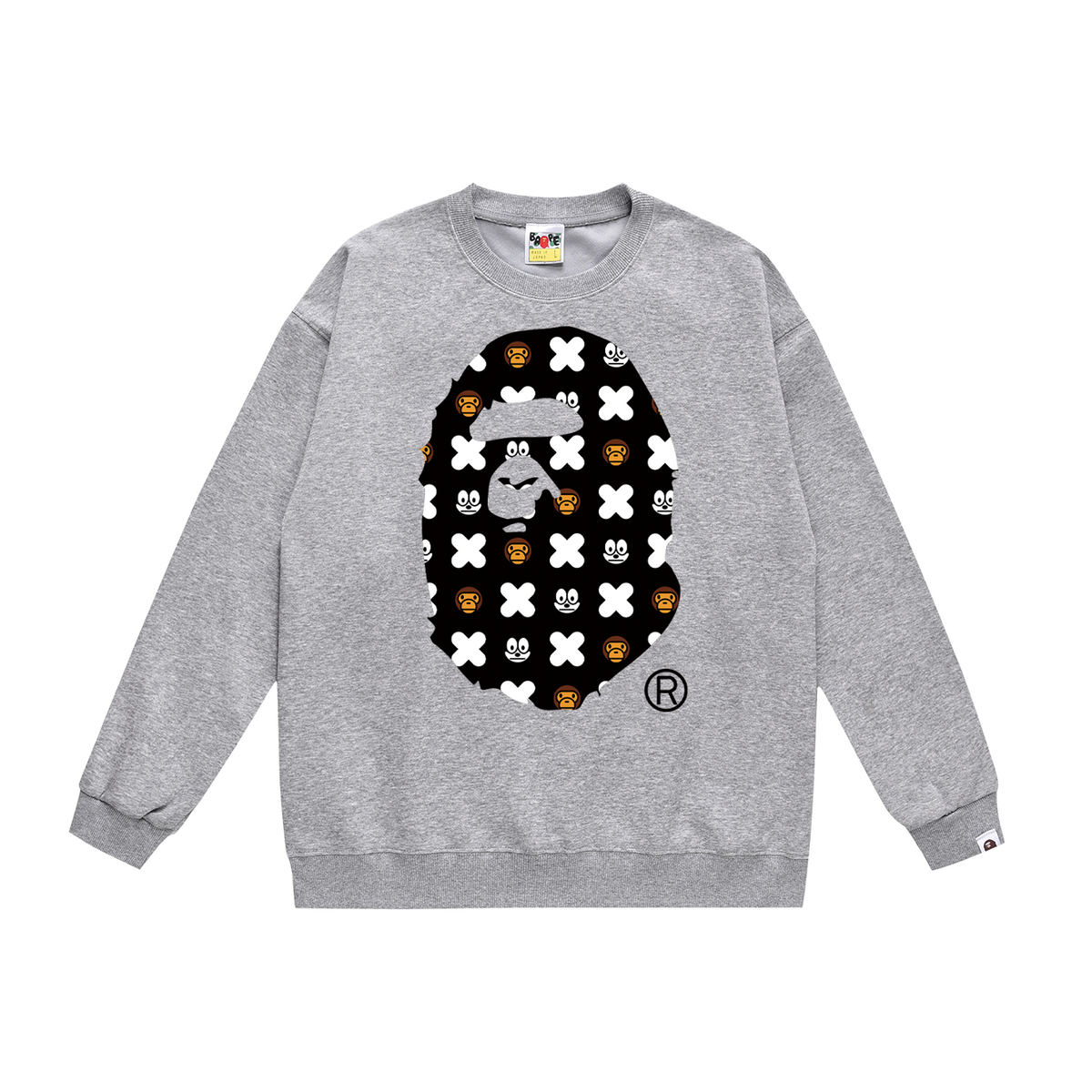 BAPE Baby Milo & Cartoon Cat Pattern Ape Head Sweatshirt