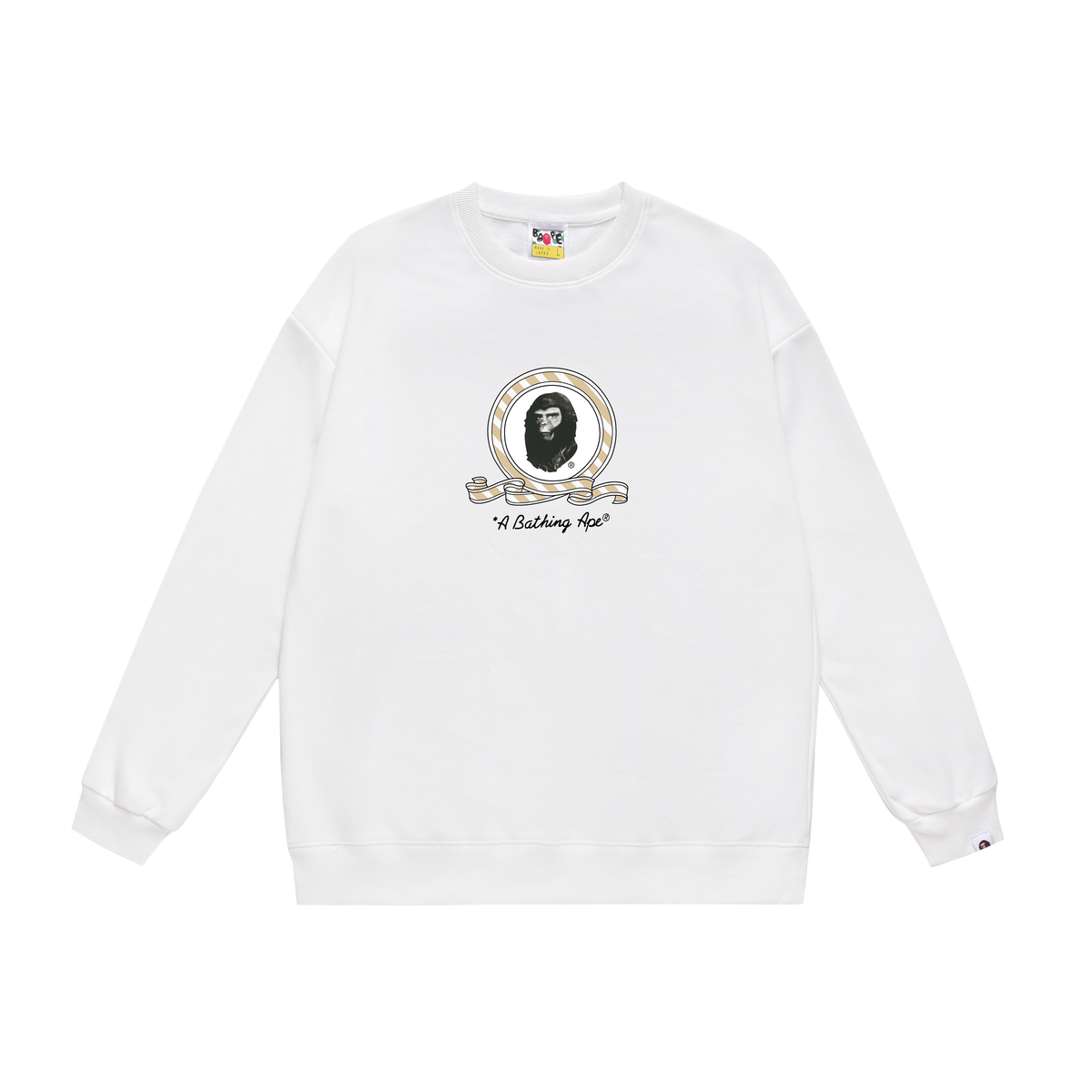 BAPE Ape Portrait Crest & Star Crew-Neck Sweatshirt