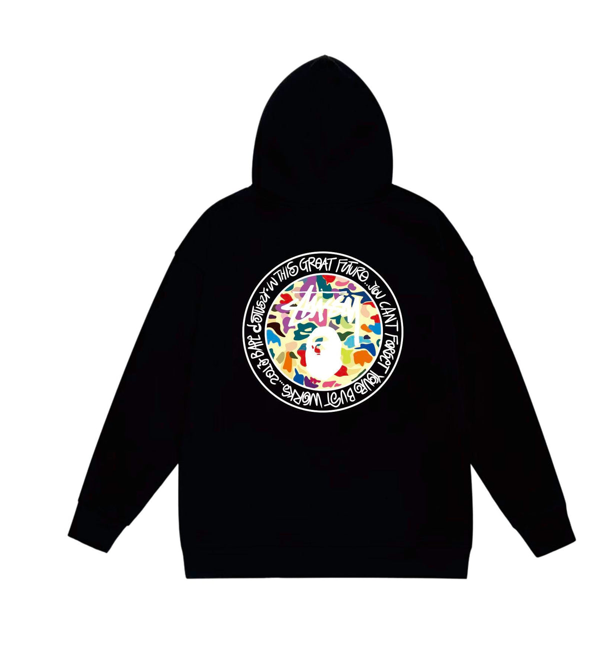BAPE Multicolor Camo Circle Graphic Pullover Hoodie