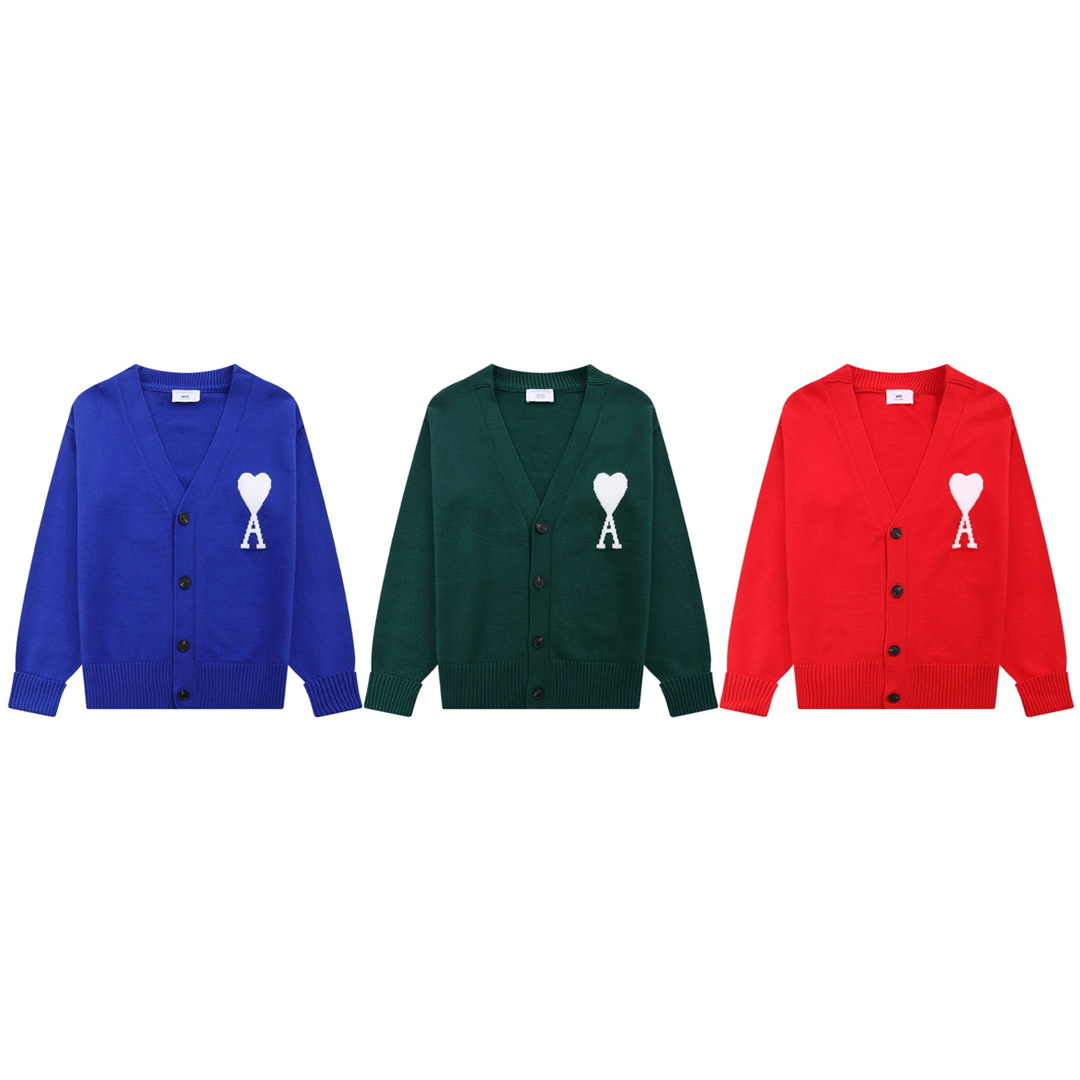 Valentine's Day Jacket Ami Cardigan Sweater Jacquard Love a Men's and Women's Couple Coat