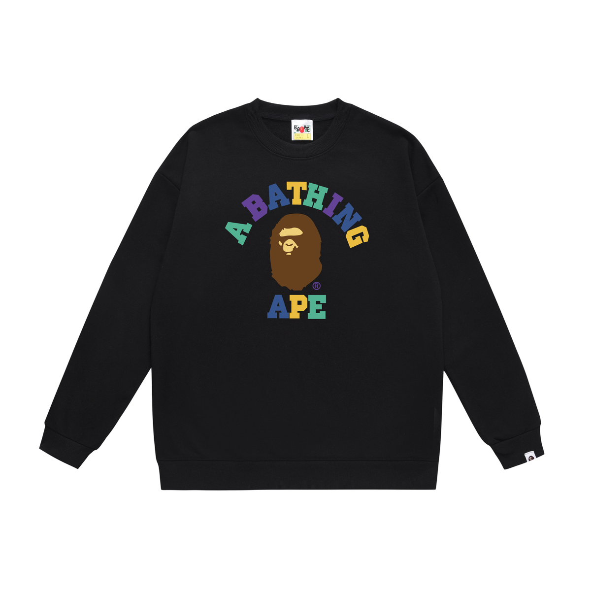 BAPE Multicolor College Logo Crew-Neck Sweatshirt