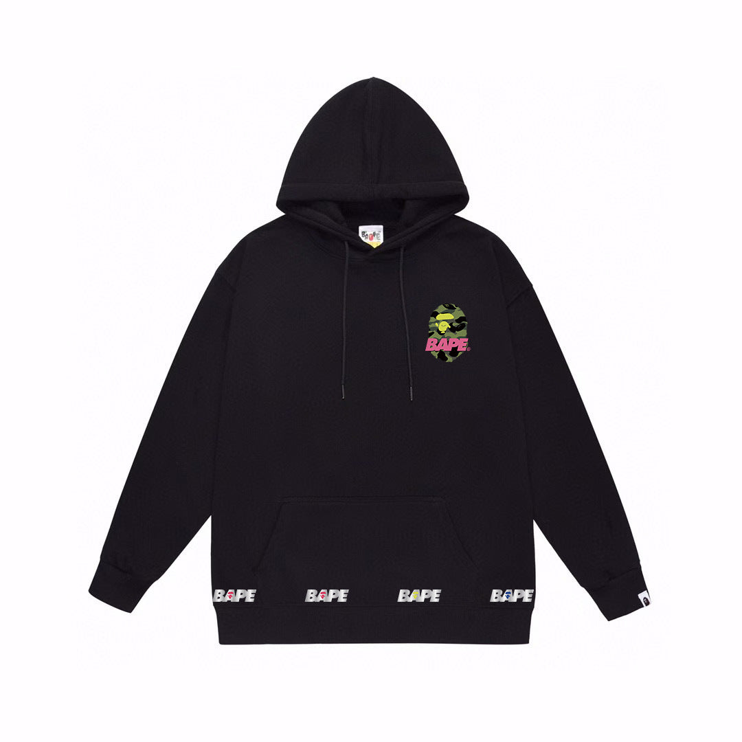 BAPE Camo Chest Logo & Triple Ape Head Pullover Hoodie
