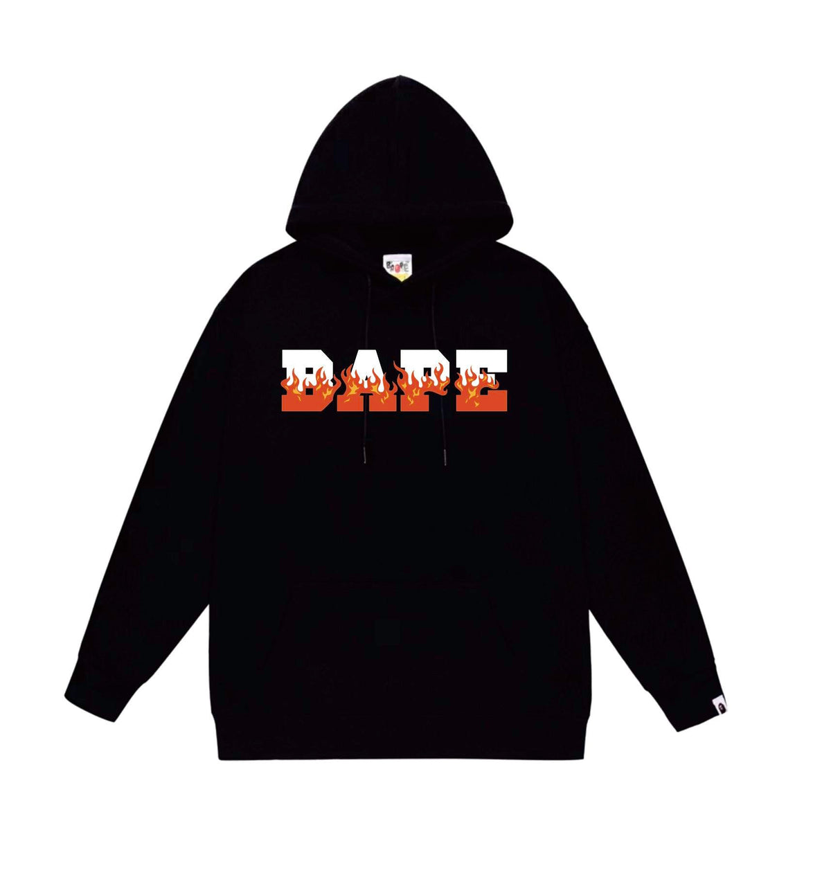 BAPE Flame Lettering Graphic Pullover Hoodie