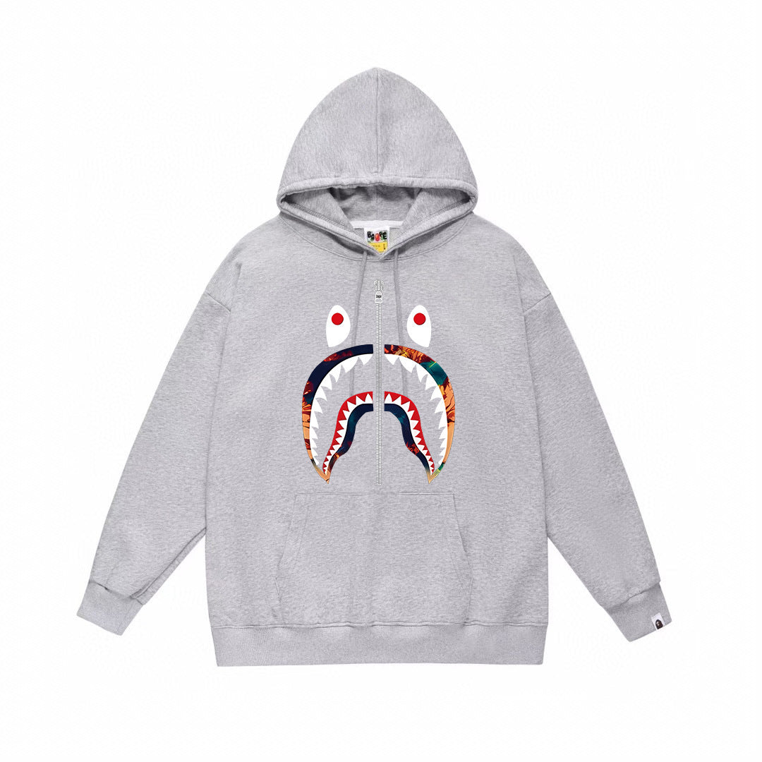 BAPE Multicolor Shark Face Graphic Pullover Hoodie