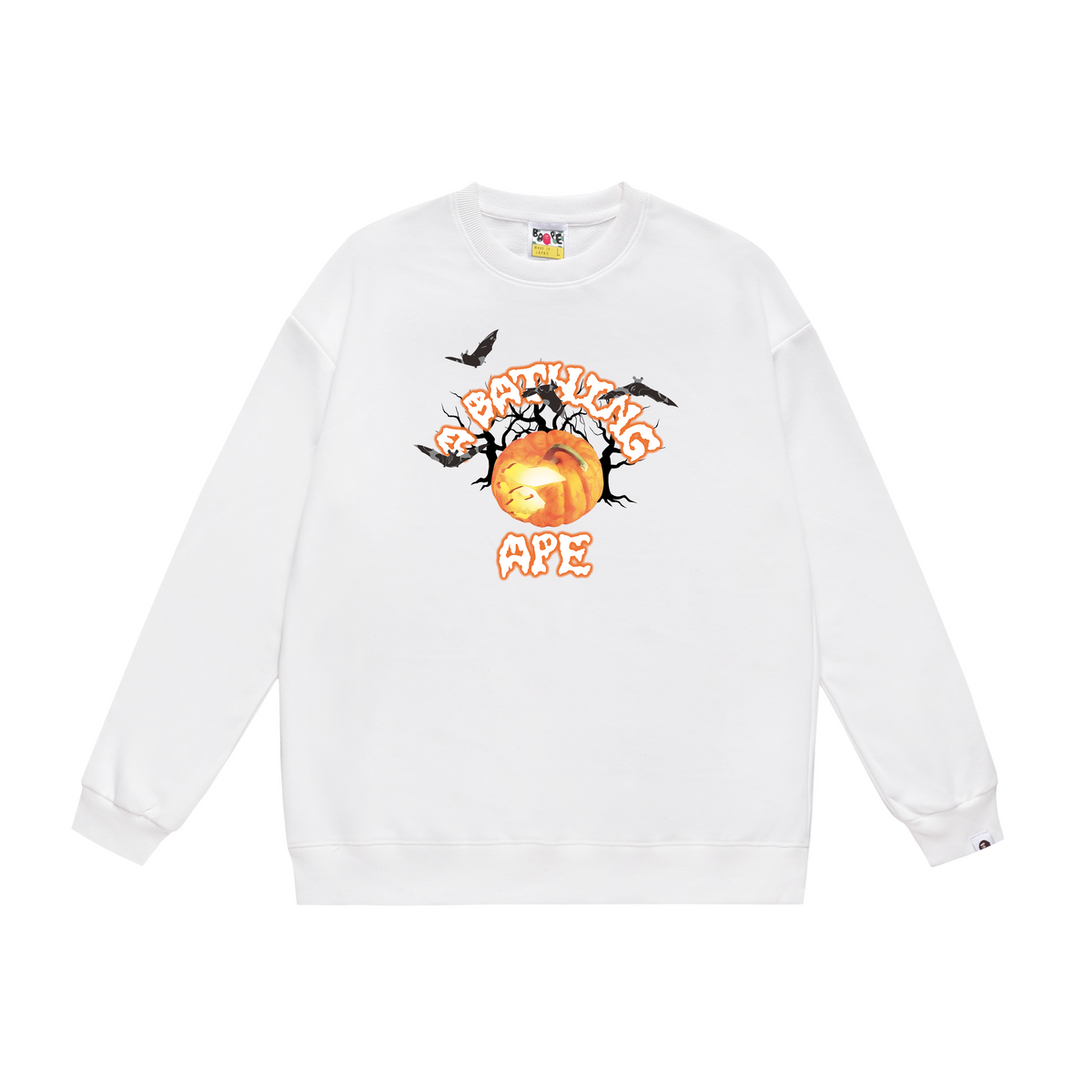 BAPE Halloween Pumpkin Graphic Crew-Neck Sweatshirt