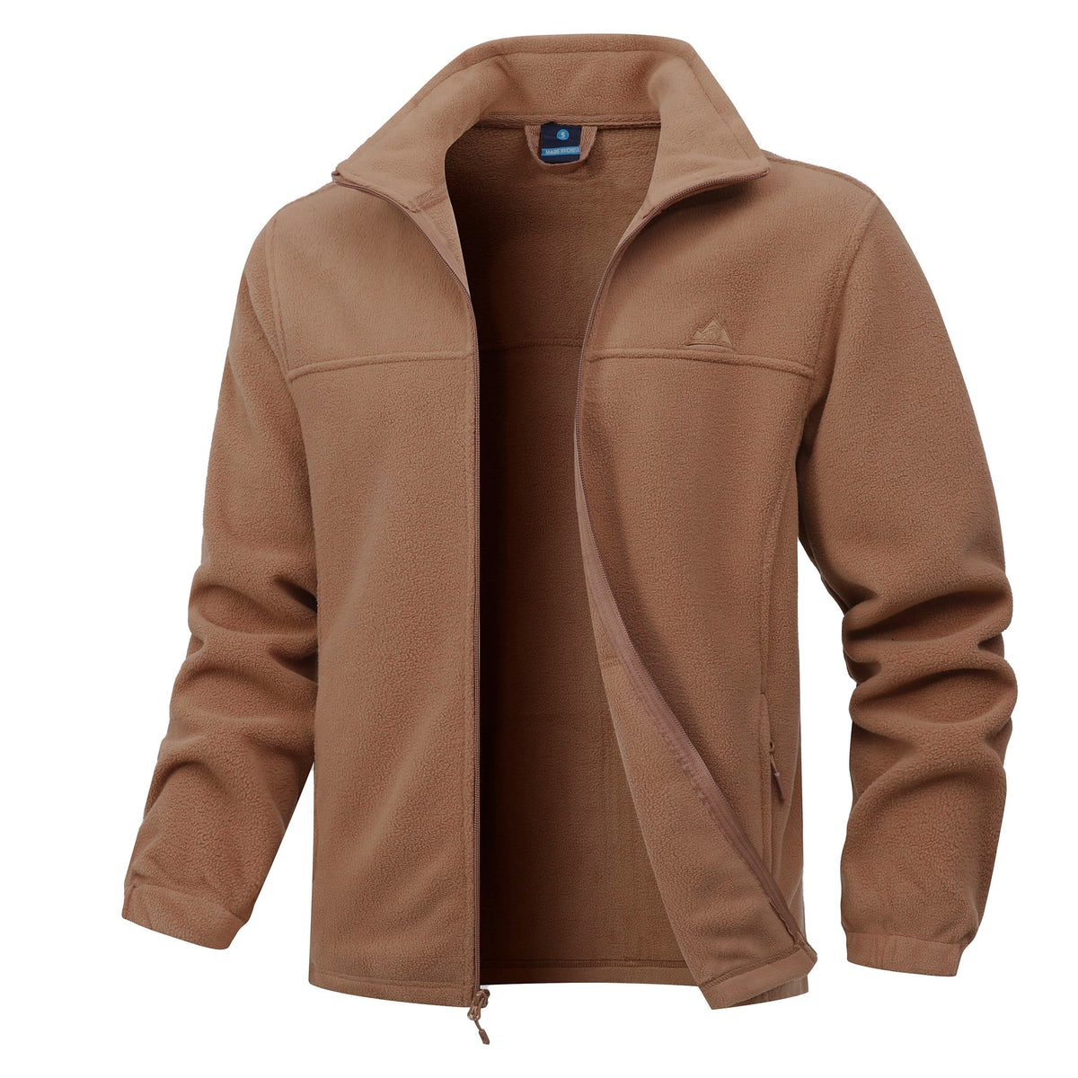 Men's Fleece Full Zip Brown Jacket