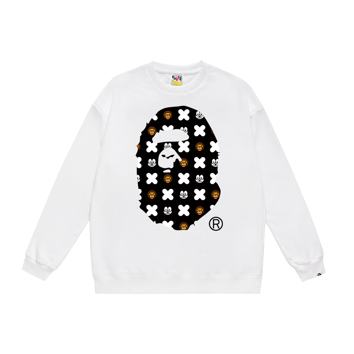 BAPE Baby Milo & Cartoon Cat Pattern Ape Head Sweatshirt