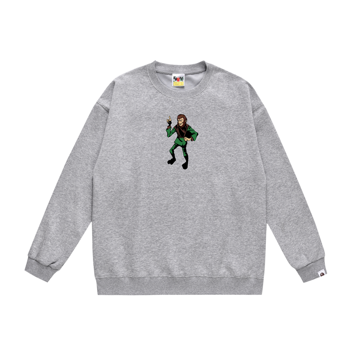 BAPE Busy Works Ape Character Graphic Crew-Neck Sweatshirt
