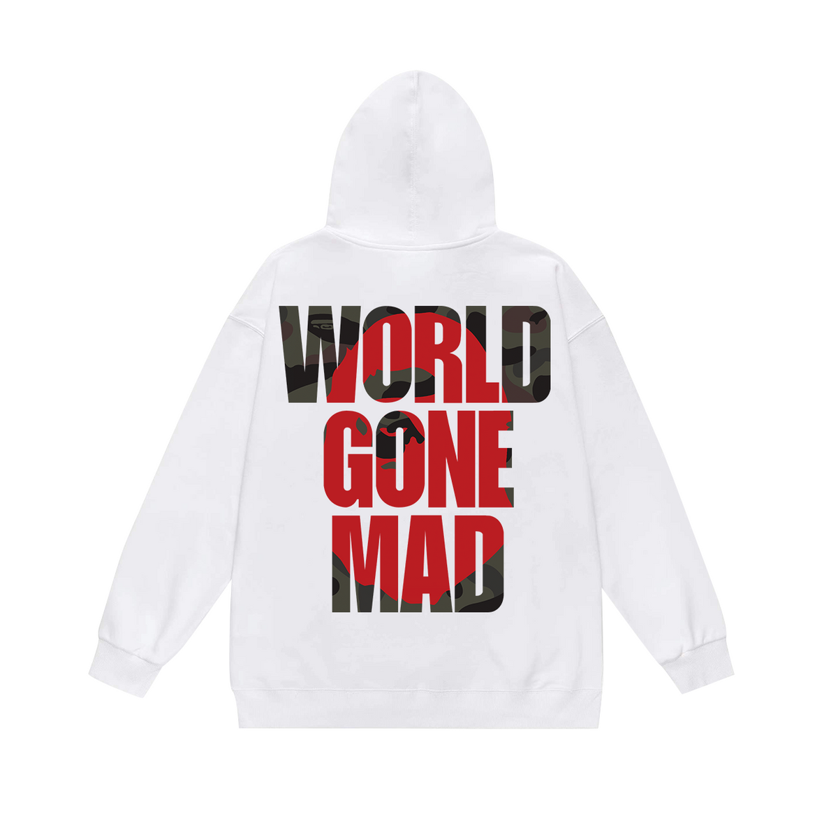BAPE World Gone Mad Camo Ape Head Back Graphic Hoodie