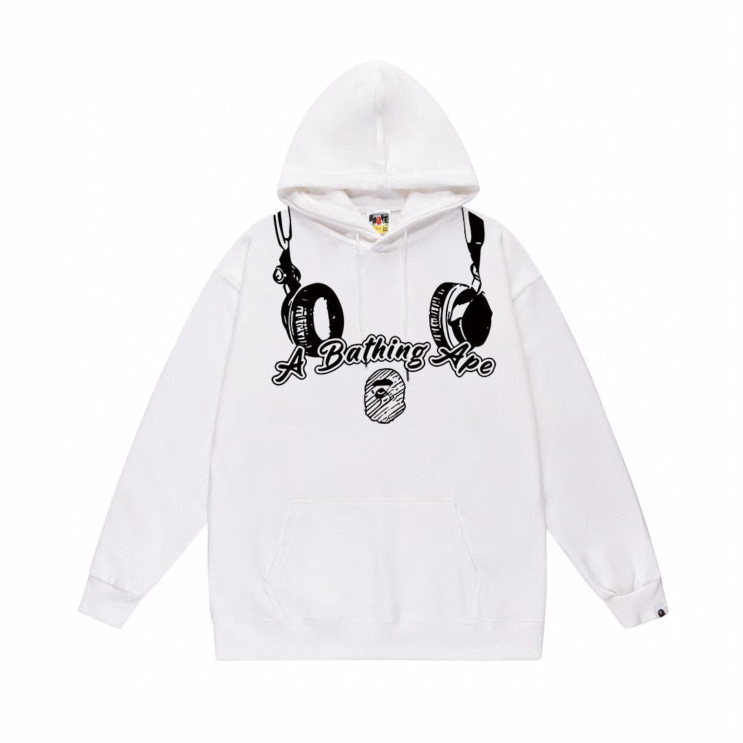 BAPE Music Headphones Graphic Pullover Hoodie