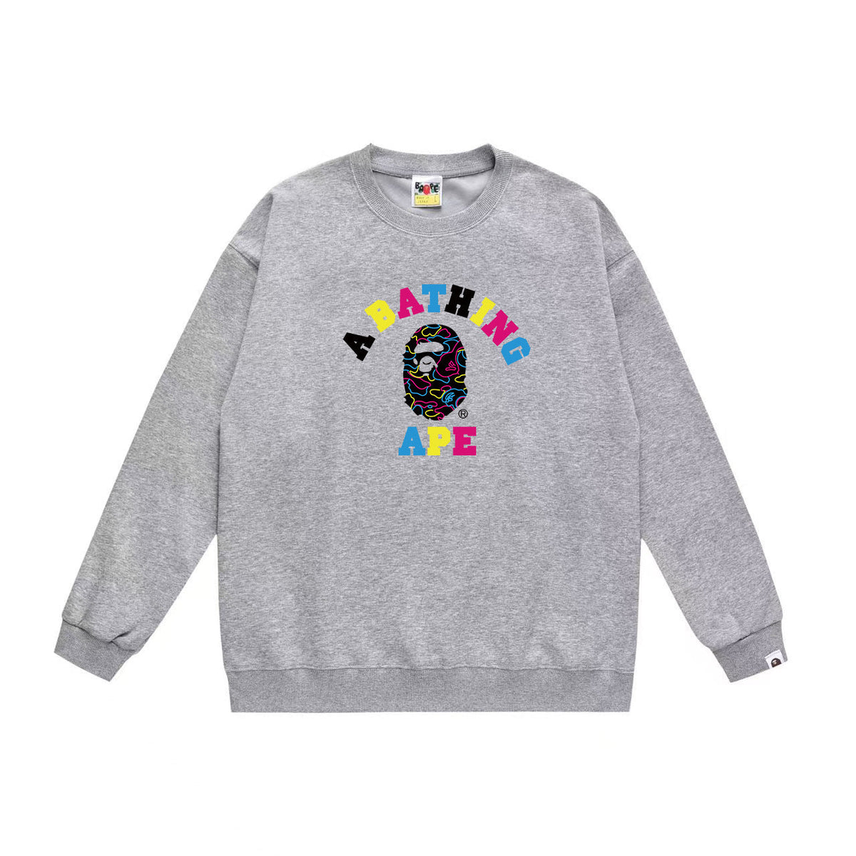 BAPE Multicolor College Logo Crew-Neck Sweatshirt