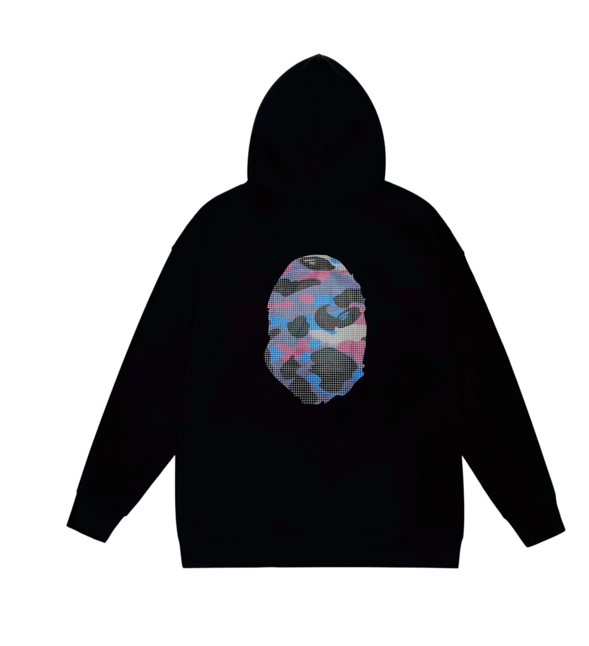 BAPE Grid-Effect Camo Ape Head Pullover Hoodie