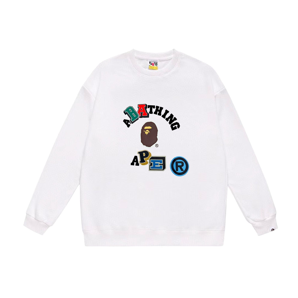 BAPE Mixed-Letter College Logo Crew-Neck Sweatshirt