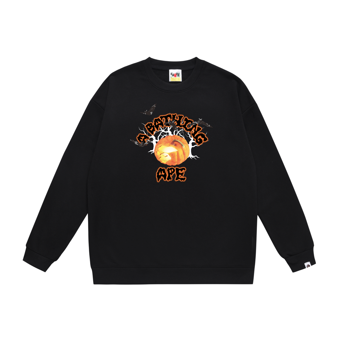 BAPE Halloween Pumpkin Graphic Crew-Neck Sweatshirt