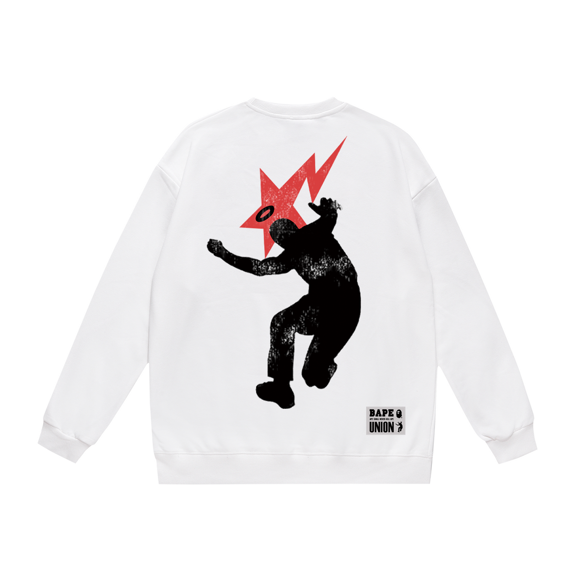BAPE Halo Ape Head Distressed-Effect Crew-Neck Sweatshirt