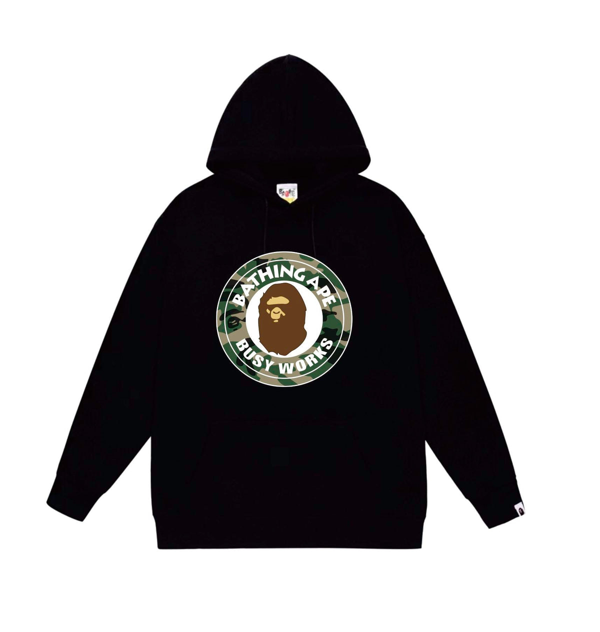 BAPE Busy Works Camo Circle Ape Head Pullover Hoodie